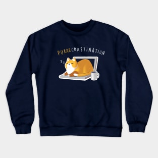 Purrcrastination - Fluffy Soft Cat - Kitty Procrastination Crewneck Sweatshirt